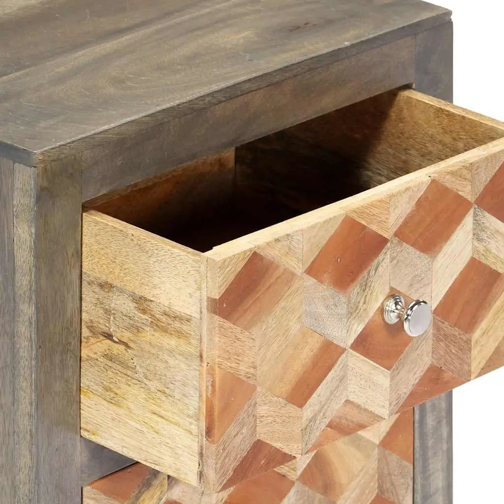Grey Bedside Cabinet with Ample Storage