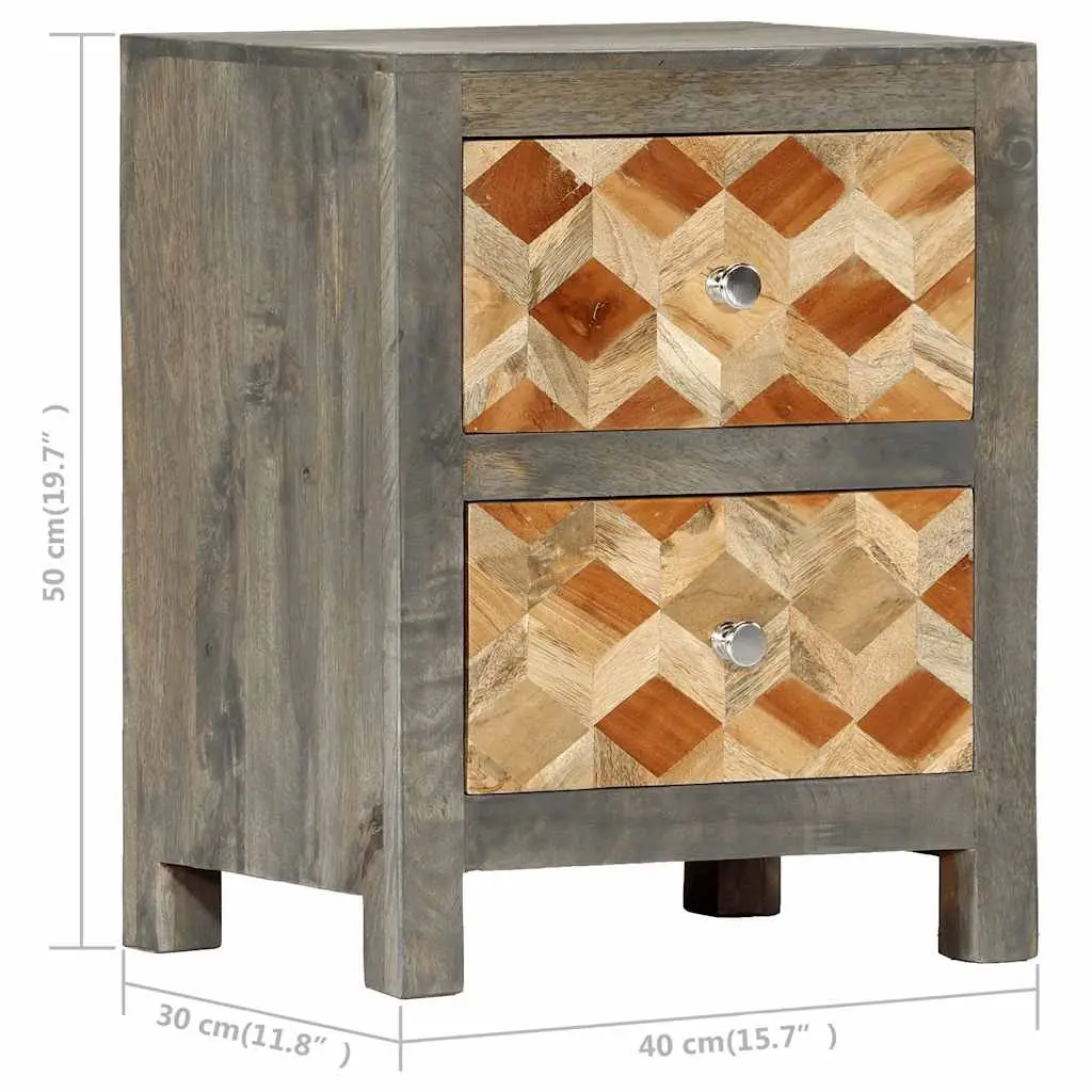 Grey Bedside Cabinet with Ample Storage