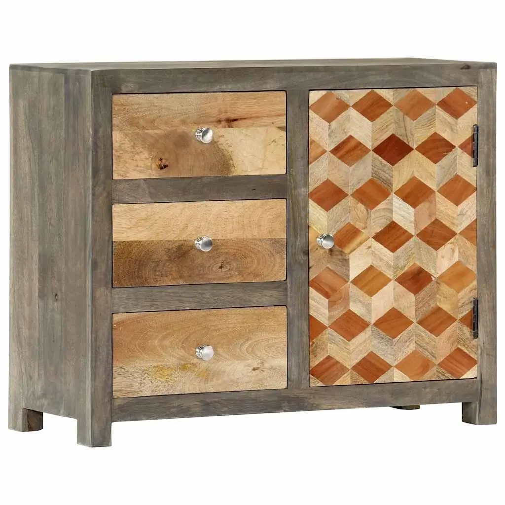 Solid Mango Wood Side Cabinet with Ample Storage