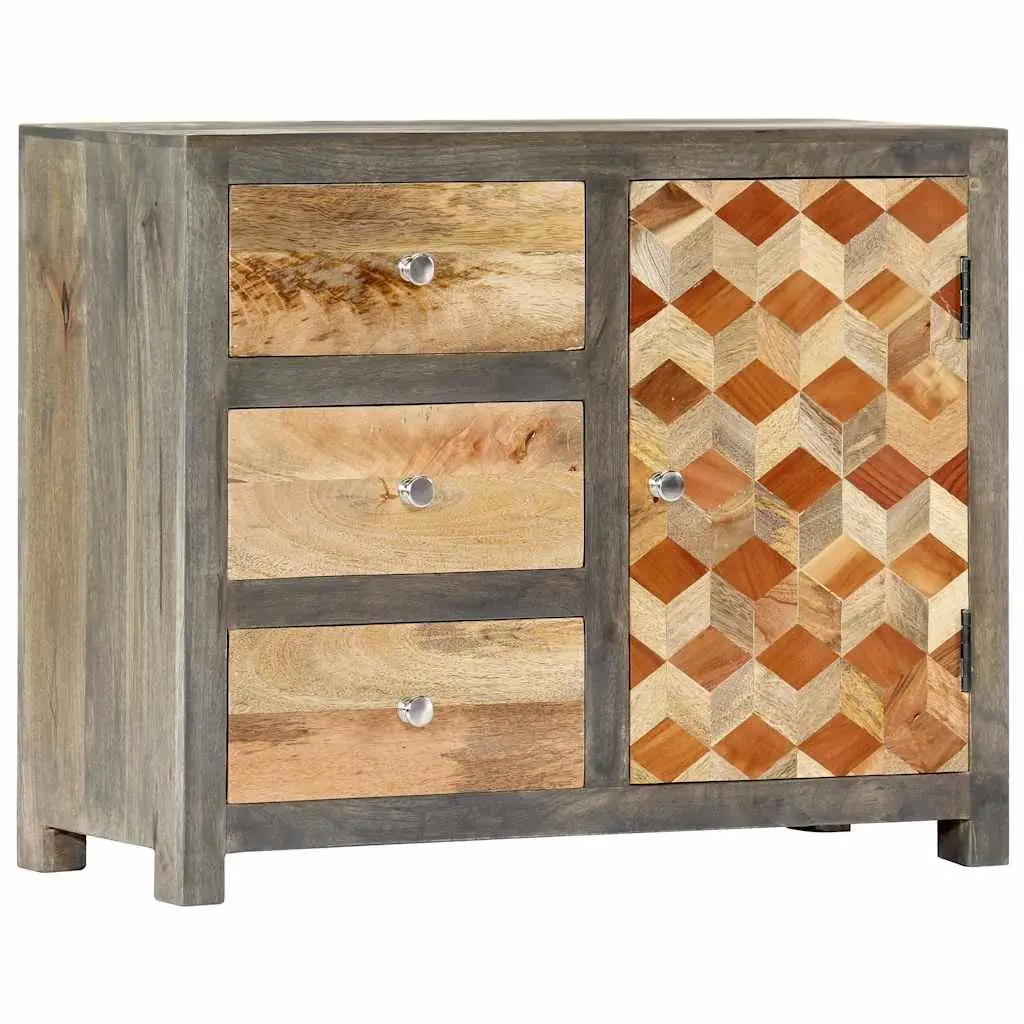 Solid Mango Wood Side Cabinet with Ample Storage