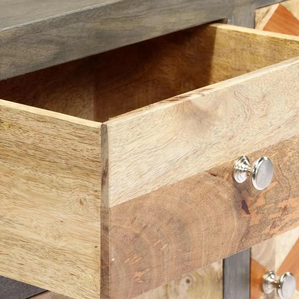 Solid Mango Wood Side Cabinet with Ample Storage