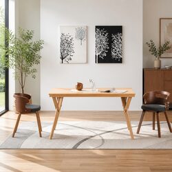Dining Chairs Set of 2 Grey Bent Wood Frame Fabric Upholstered Kitchen Seating