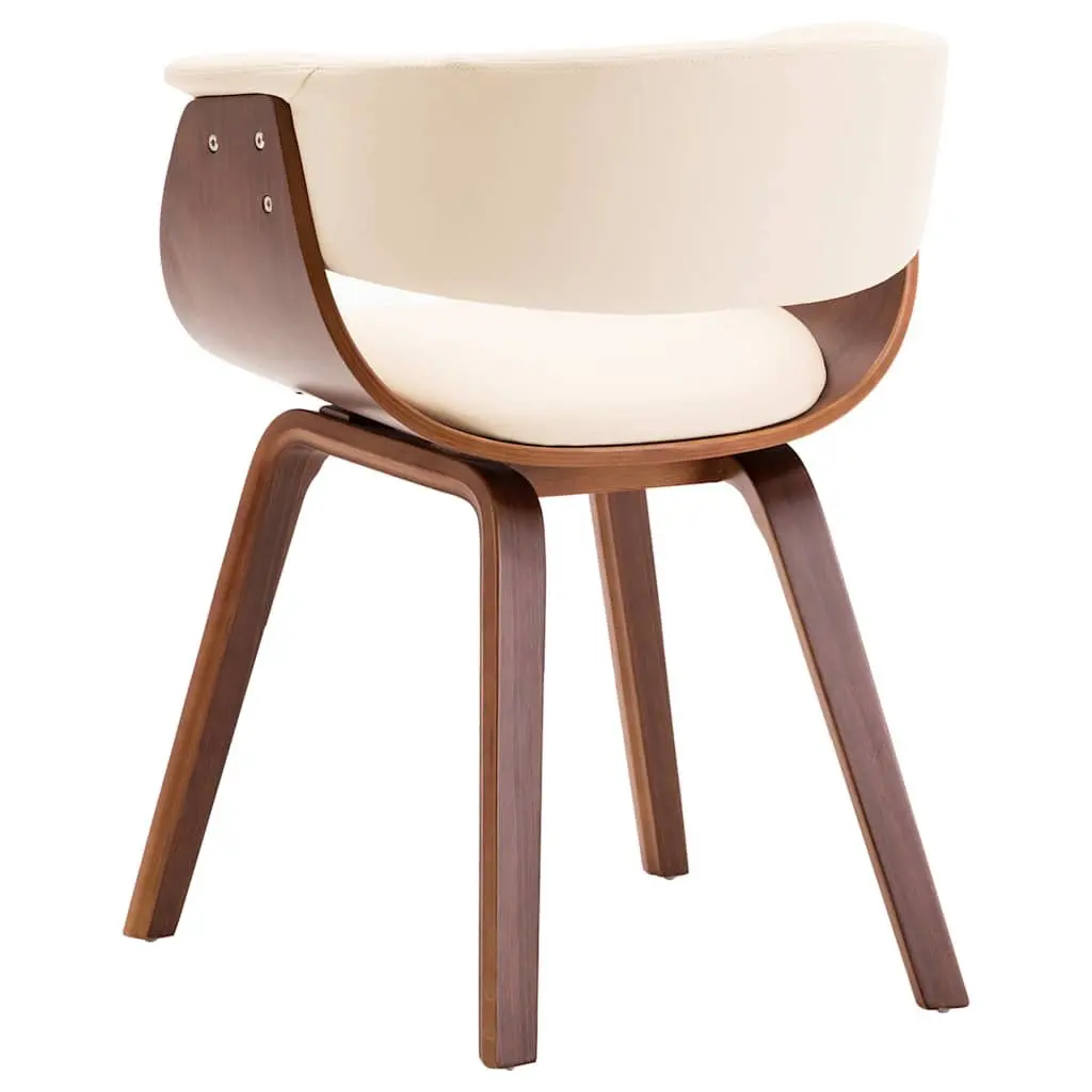 Cream Faux Leather Dining Chair