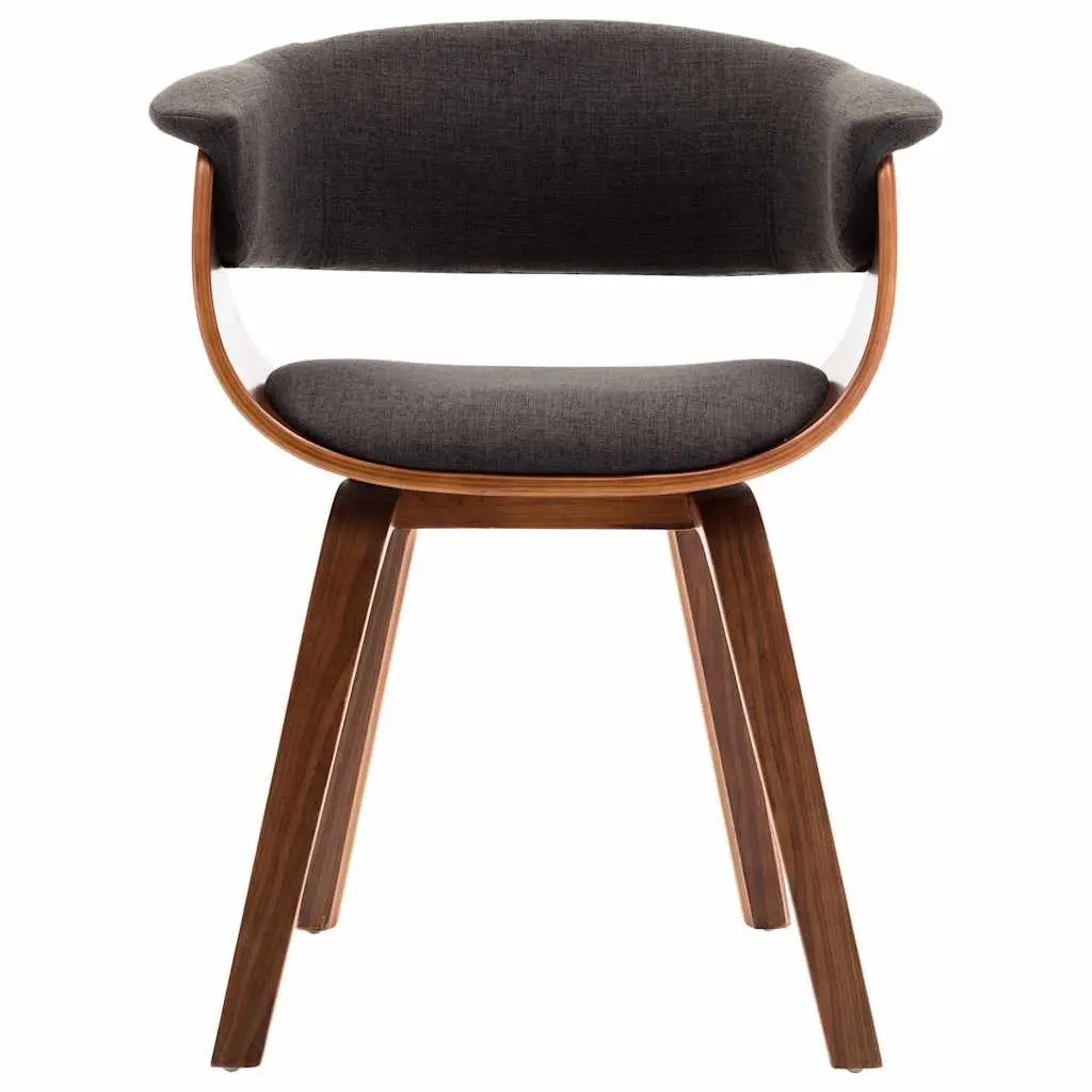 Dining Chair Grey Bent Wood Frame Fabric Upholstered Kitchen Seating Ergonomic