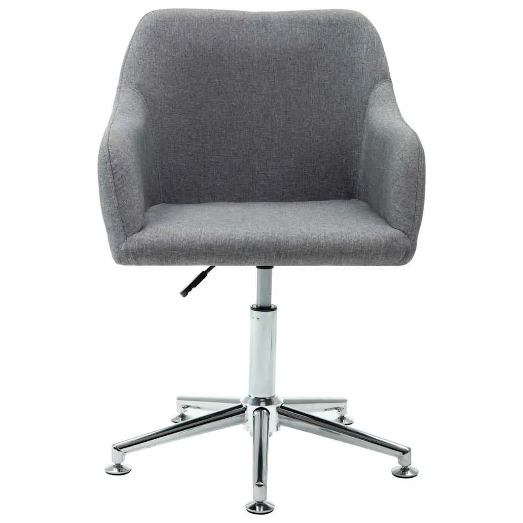 Swivel Dining Chair Ergonomic Padded Seat Grey Fabric
