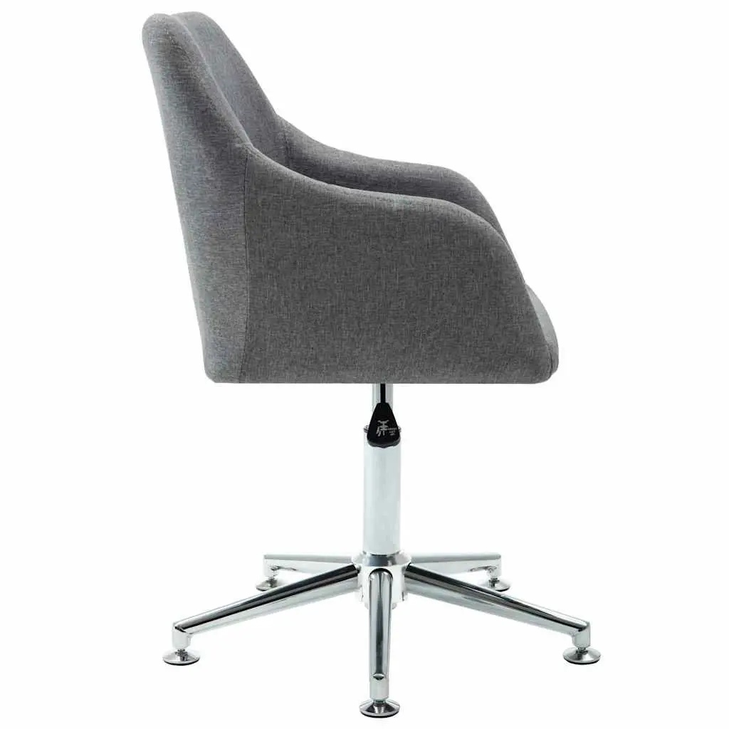 Swivel Dining Chair Ergonomic Padded Seat Grey Fabric