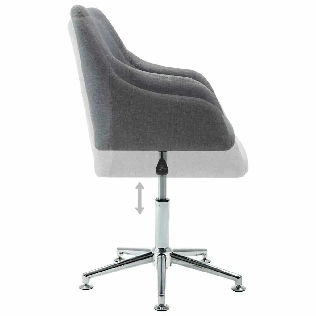Swivel Dining Chair Ergonomic Padded Seat Grey Fabric