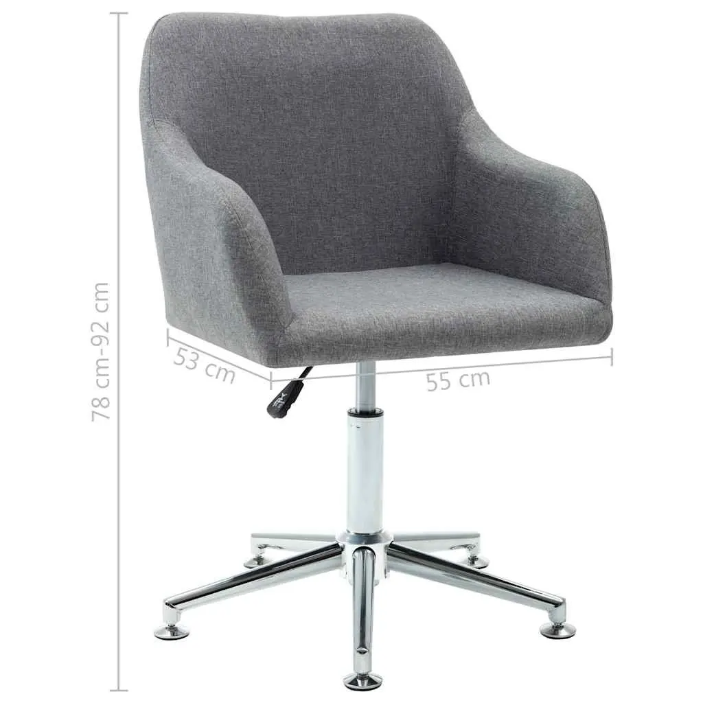 Swivel Dining Chair Ergonomic Padded Seat Grey Fabric