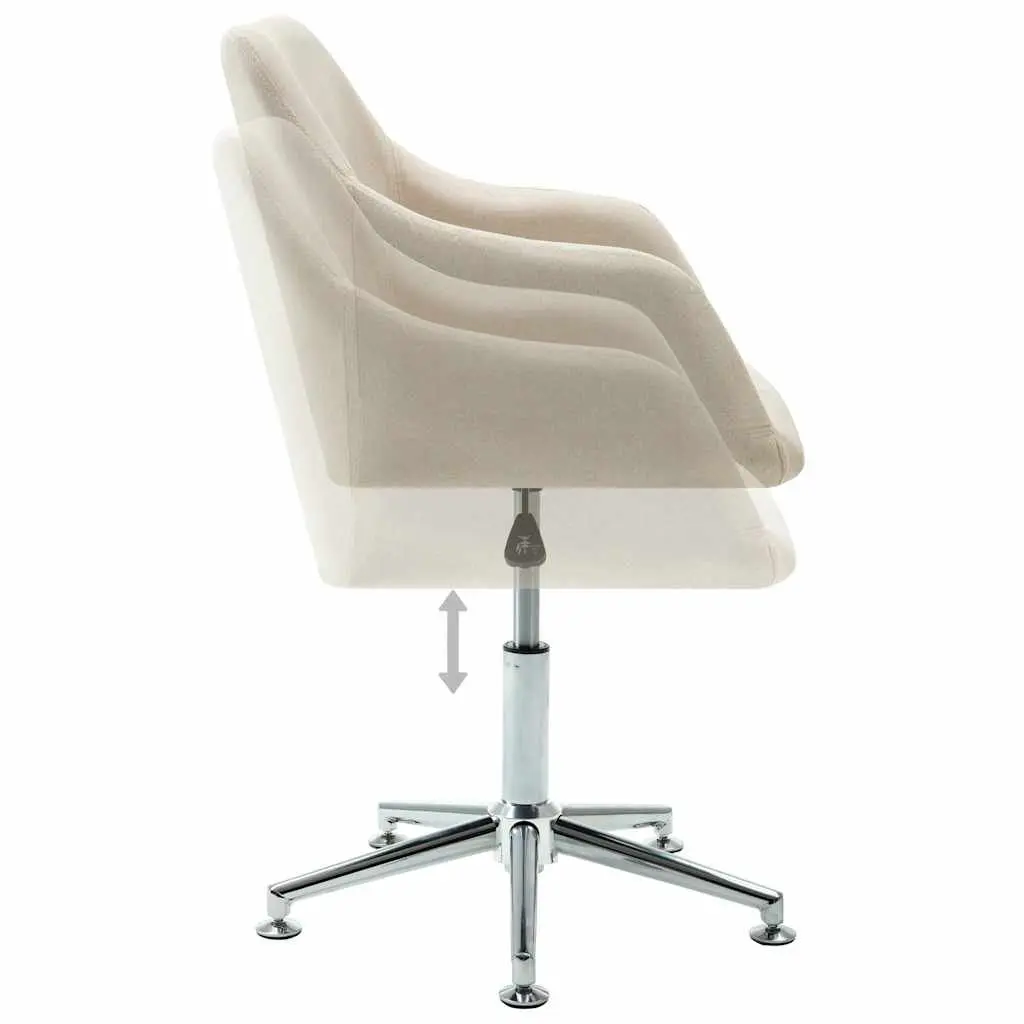 Swivel Dining Chair Ergonomic Height Adjustable Cream Fabric