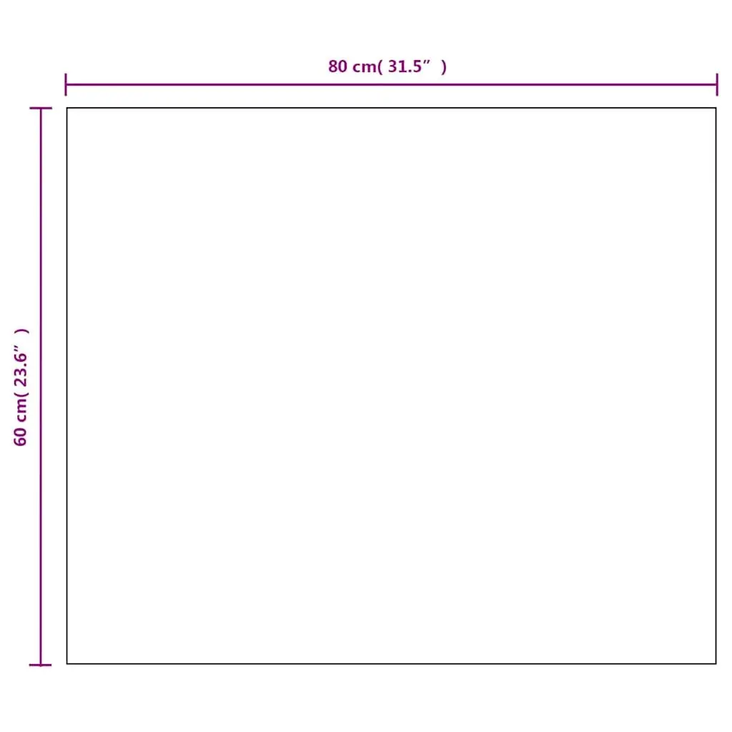 Rectangular Wall Mirror Silver Glass Frameless 80x60 cm Home Decor Bathroom