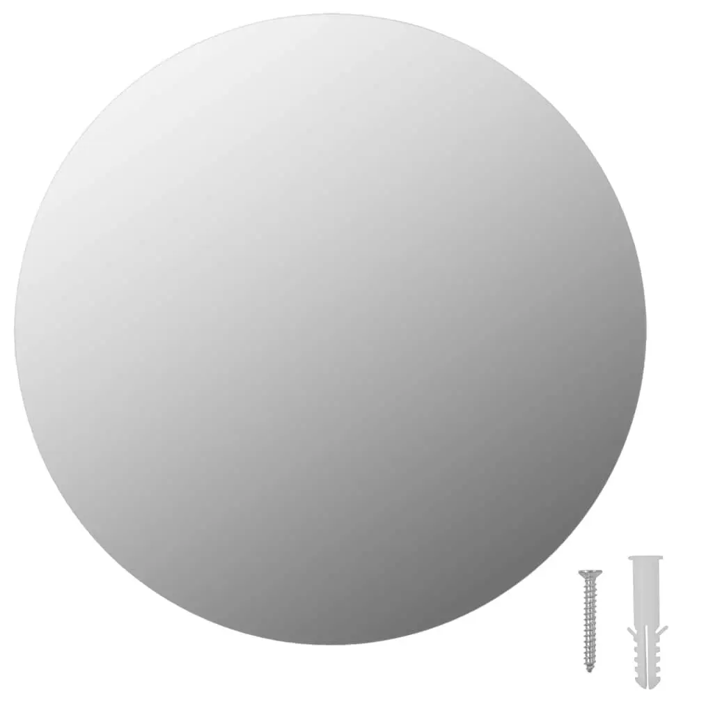 Round Wall Mirror 30cm Reflective Glass Silver Home Decor
