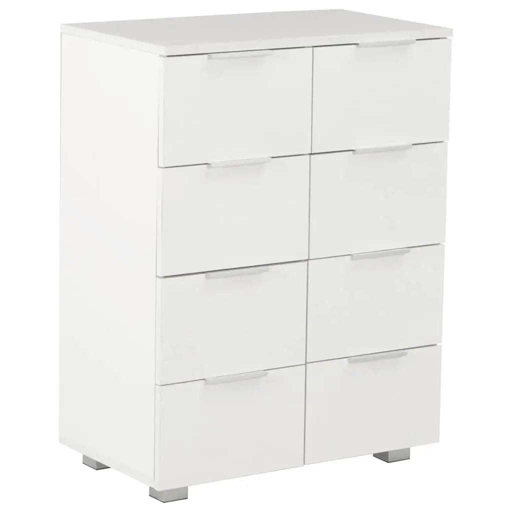 8 Drawer High Gloss White Chest of Drawers Storage Cabinet Bedroom Furniture