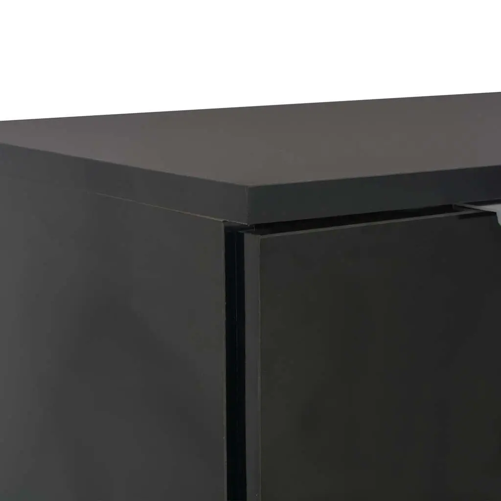 Sideboard High Gloss Black Storage Cabinet 2 Drawers 2 Doors Engineered Wood