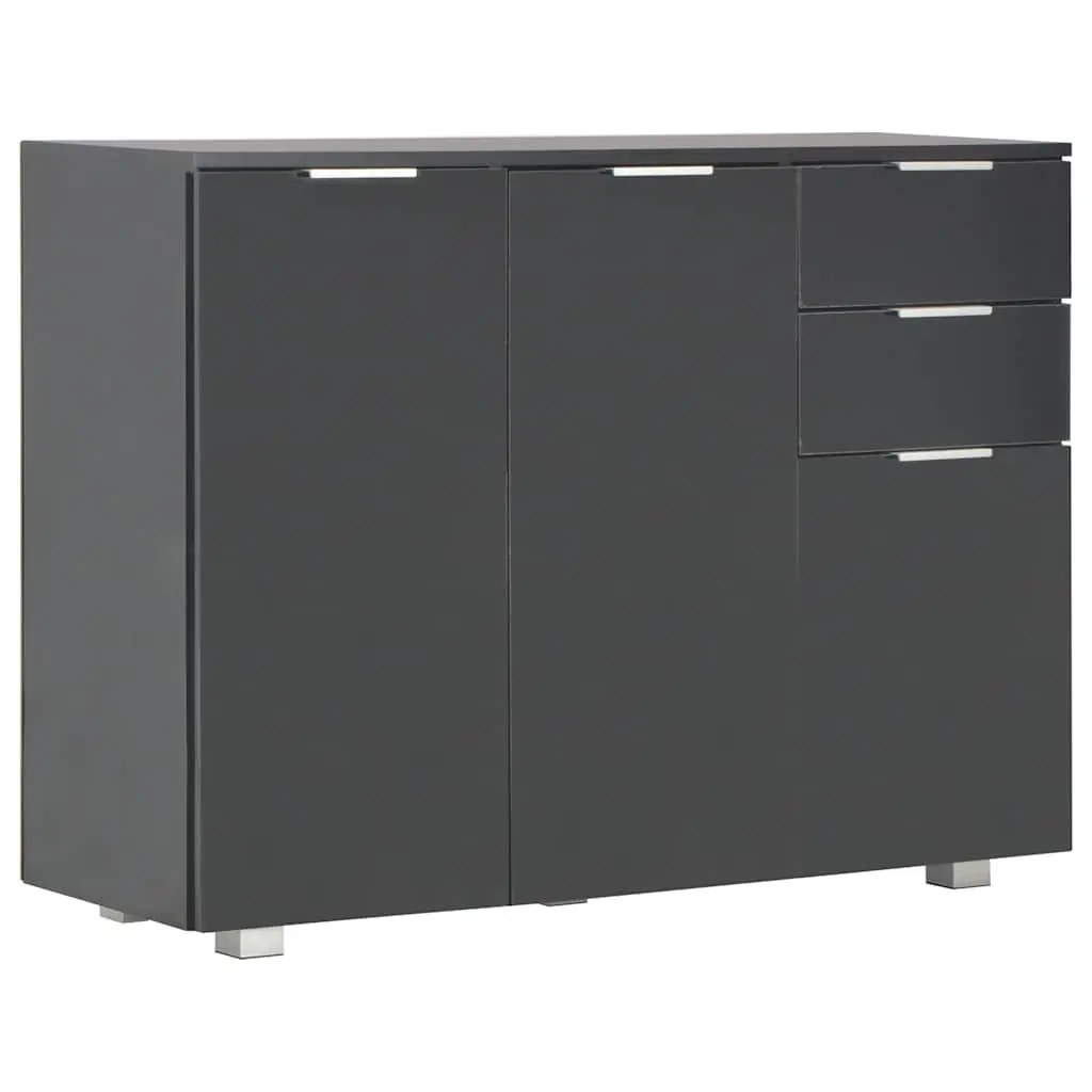 High Gloss Black Sideboard with Ample Storage