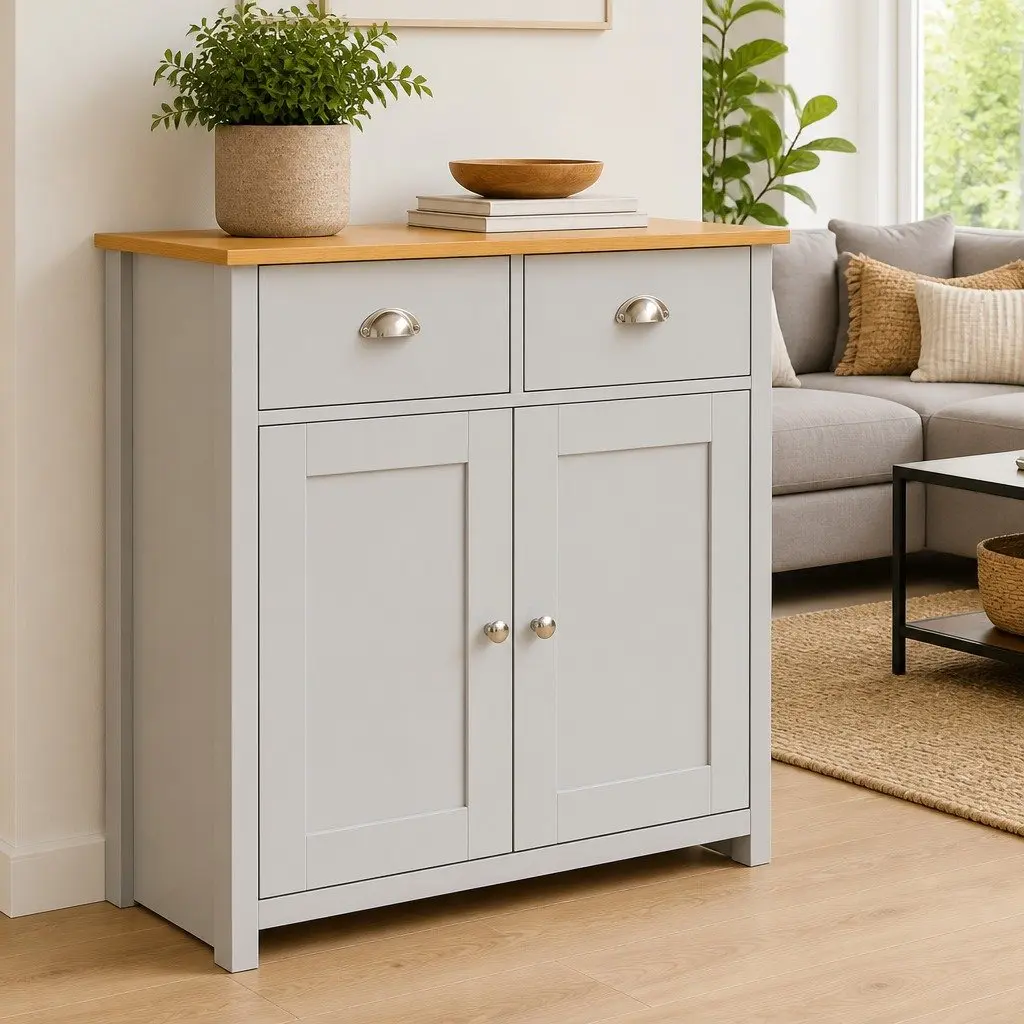 Grey Sideboard Cabinet with Ample Storage Space