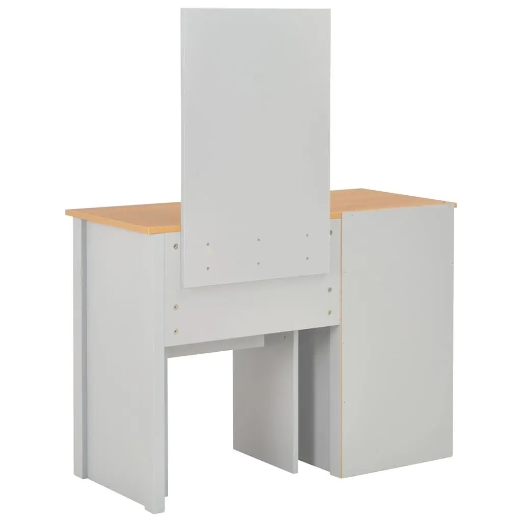 Dressing Table Vanity Makeup Storage with Mirror and Stool Grey 104 x 45 x 131 cm