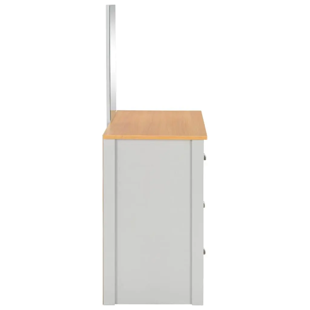 Dressing Table Vanity Makeup Storage with Mirror and Stool Grey 104 x 45 x 131 cm