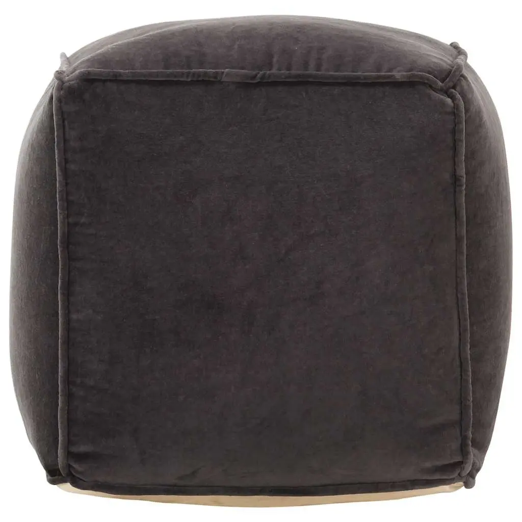 Pouffe Ottoman Footstool Anthracite Soft Velvet Seat Cube Relaxing Comfort