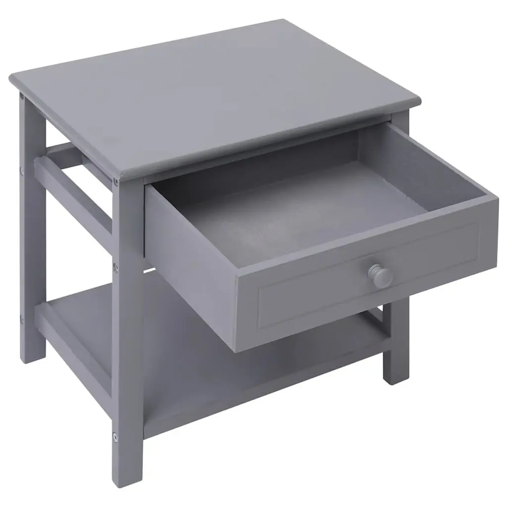 Bedside Tables 2 pcs Grey 40x29x42 cm Wooden Nightstands Storage Cabinet Drawer