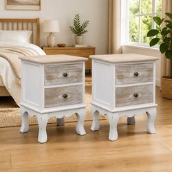 Warm and Inviting White Wooden Nightstands with Storage