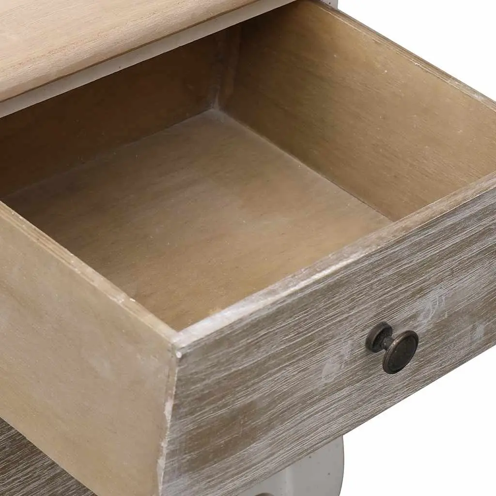 Bedside Cabinets White Wooden Nightstands 35x30x50 cm 2 Drawer Storage