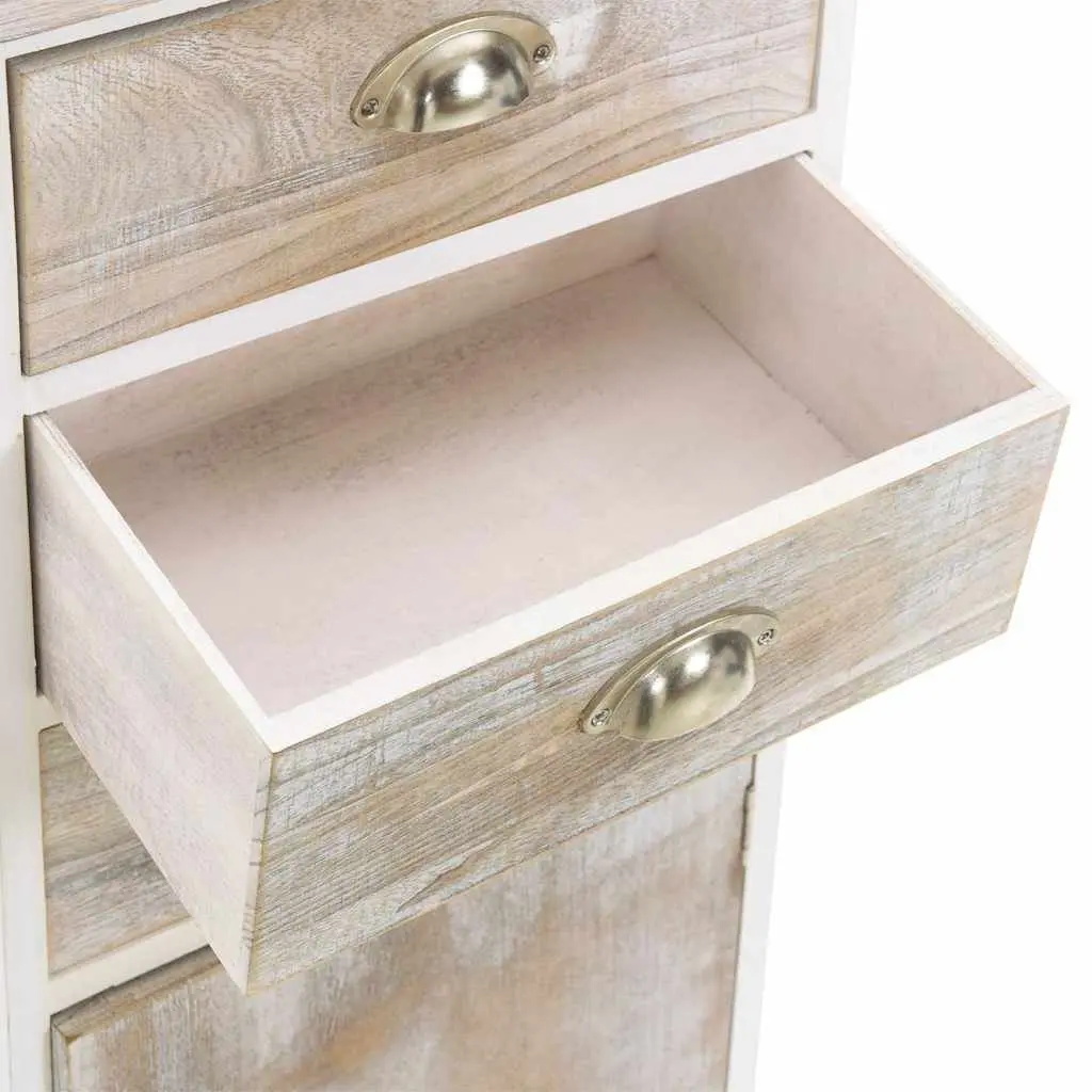 Wooden Side Cabinet Storage Furniture 3 Drawer 1 Door 38 x 28 x 86 cm White