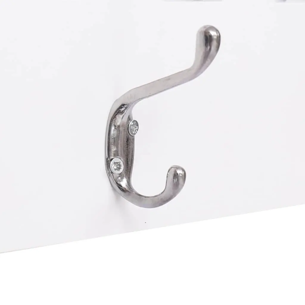Wall Mounted Coat Rack Welcome Lettering 5 Hooks 74x29.5cm White