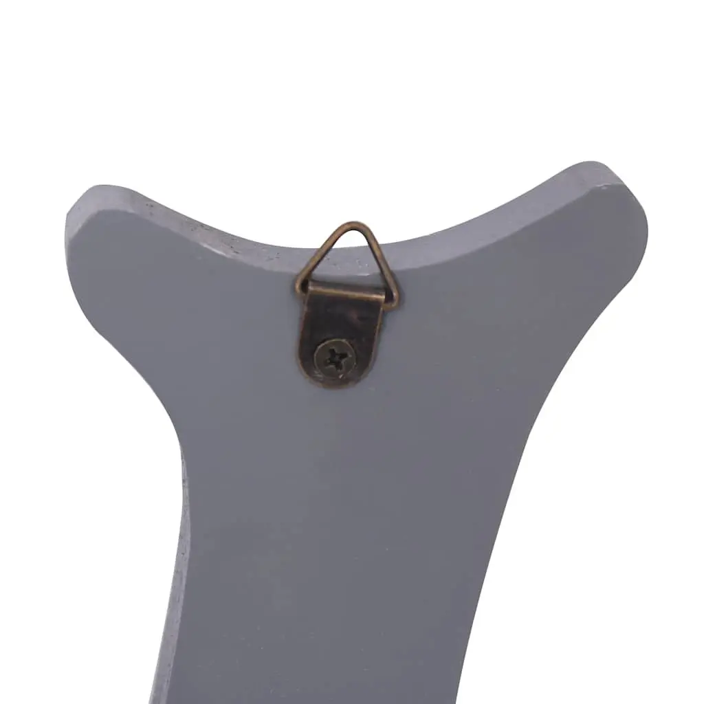 Wall Mounted Coat Rack Welcome Lettering Grey 5 Hooks