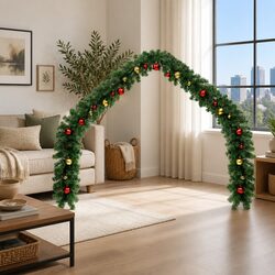 Warm and Practical 5m Green Garland with Baubles