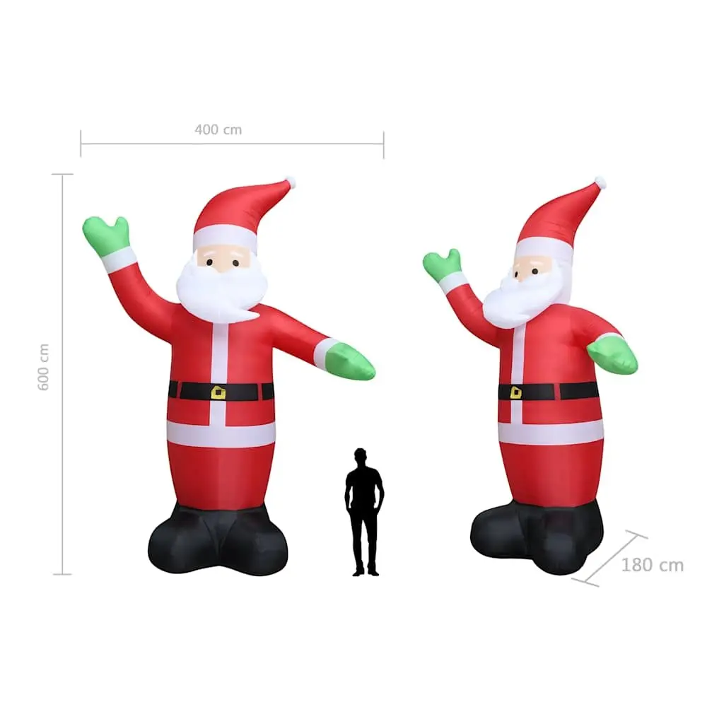 Inflatable Santa Claus Decoration Outdoor Christmas 600cm XXL Waving LED Display