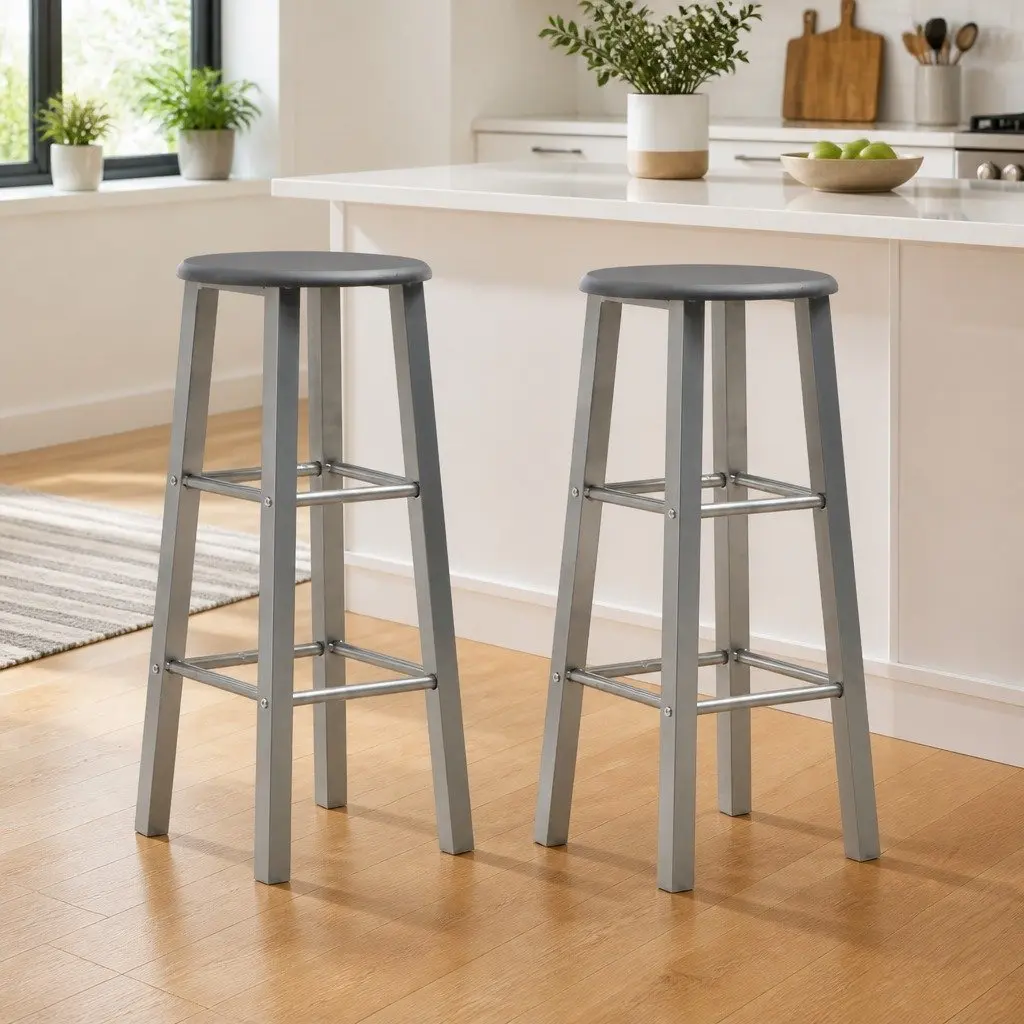 Bar Stools Contemporary Seating Anthracite 2 Piece
