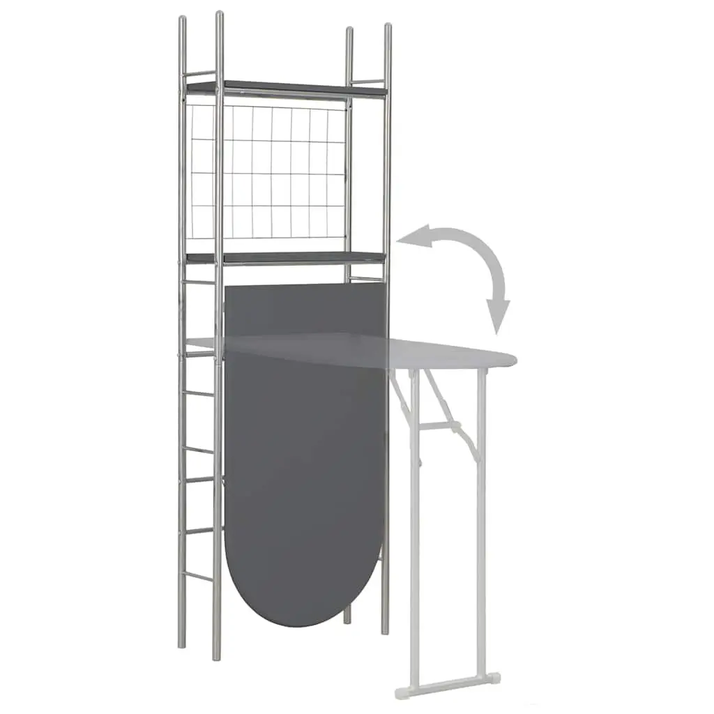 Folding Dining Set with Storage Rack Table and Chairs 3 Piece Black