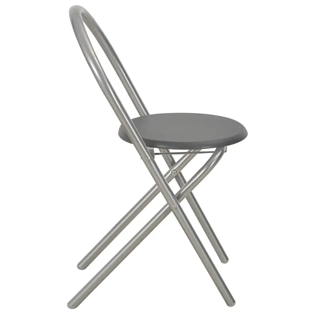 Folding Dining Set with Storage Rack Table and Chairs 3 Piece Black