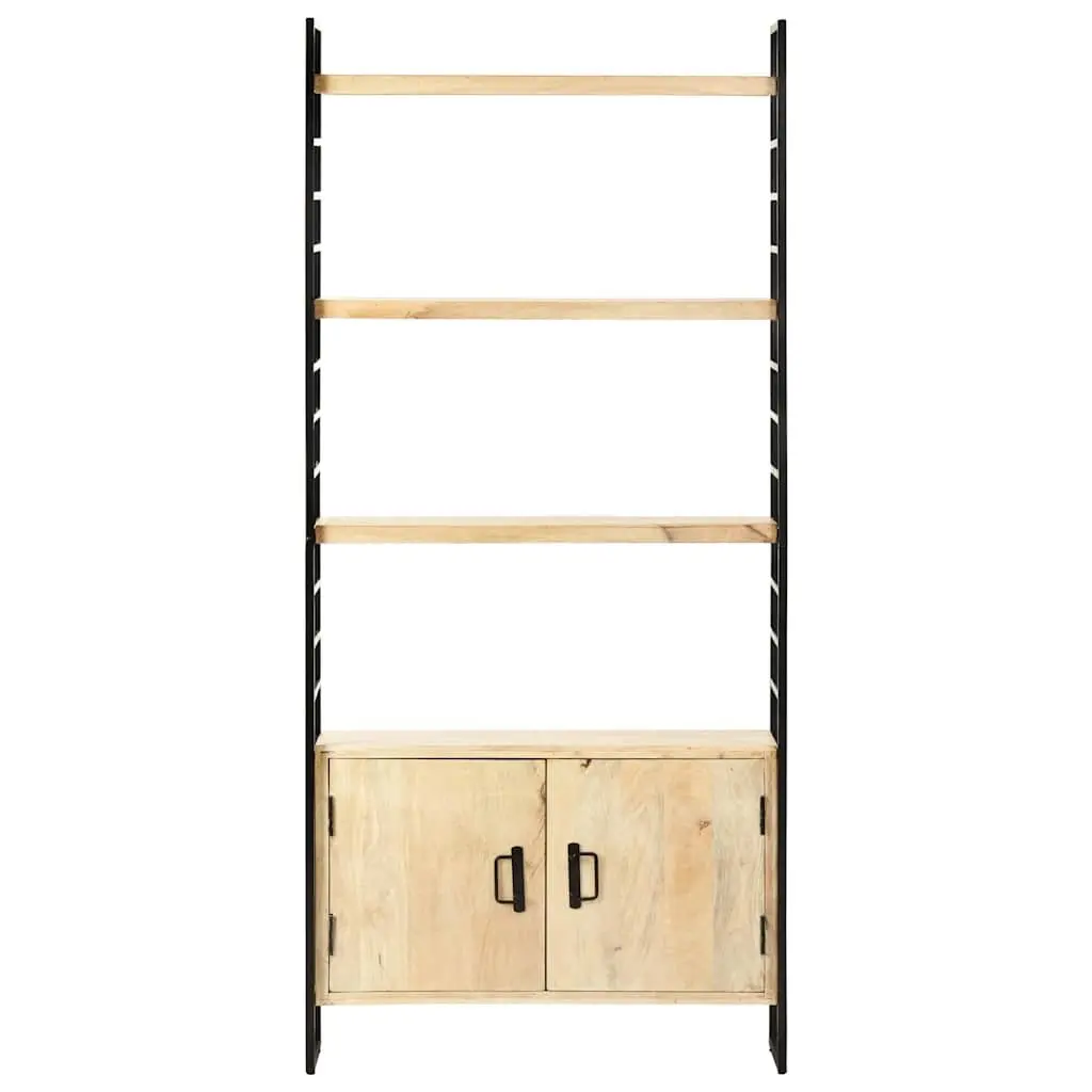 4-Tier Bookcase Industrial Style 80x30x180 cm Solid Mango Wood Brown Shelving Unit
