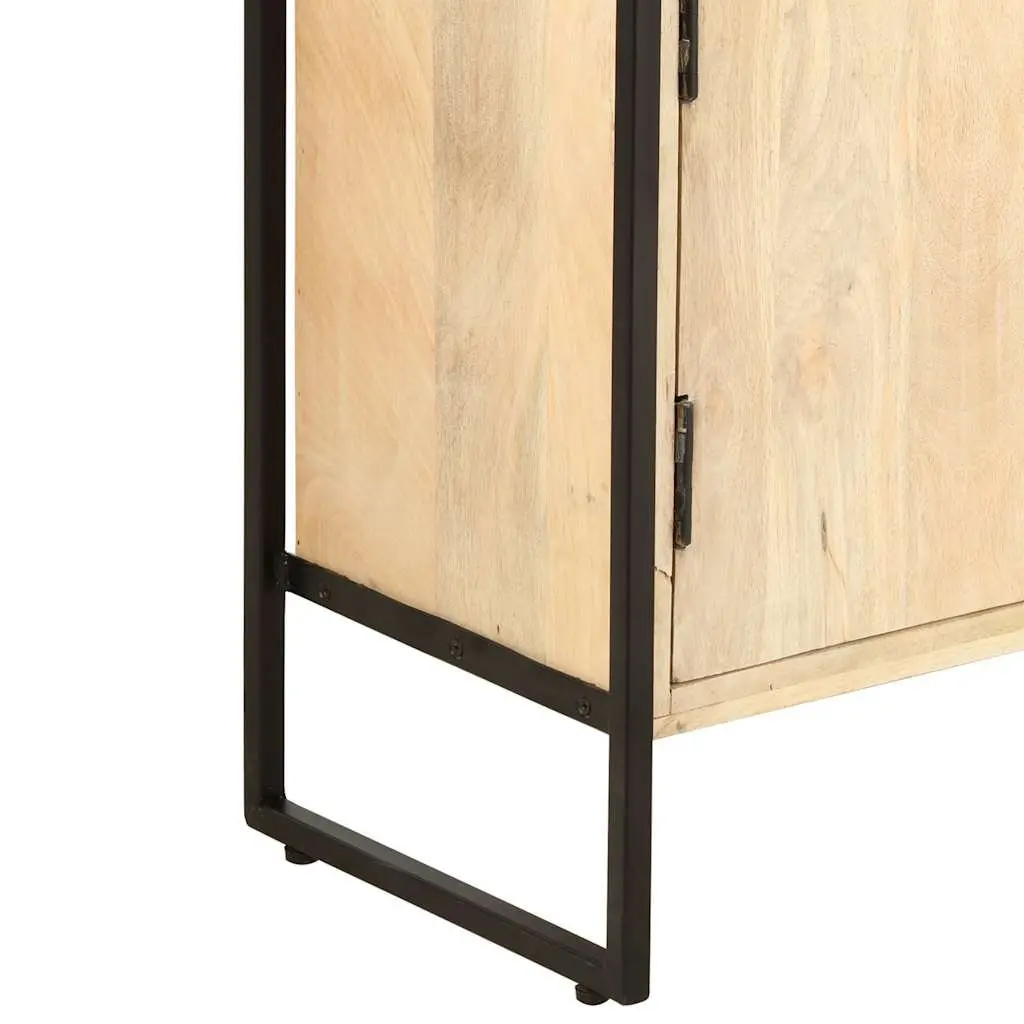 4-Tier Bookcase Industrial Style 80x30x180 cm Solid Mango Wood Brown Shelving Unit