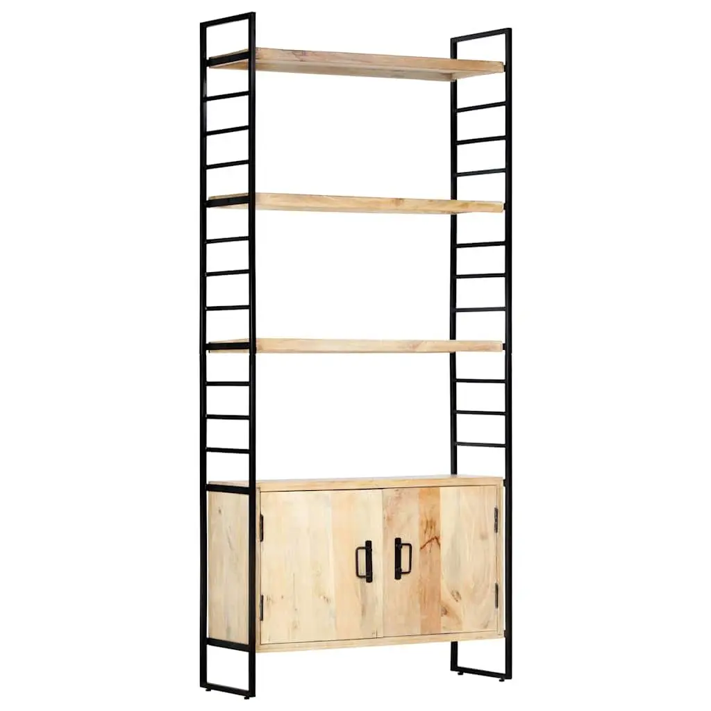 4-Tier Bookcase Industrial Style 80x30x180 cm Solid Mango Wood Brown Shelving Unit