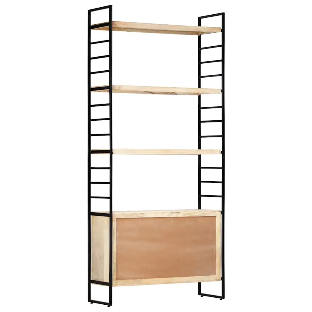 4-Tier Bookcase Industrial Style 80x30x180 cm Solid Mango Wood Brown Shelving Unit