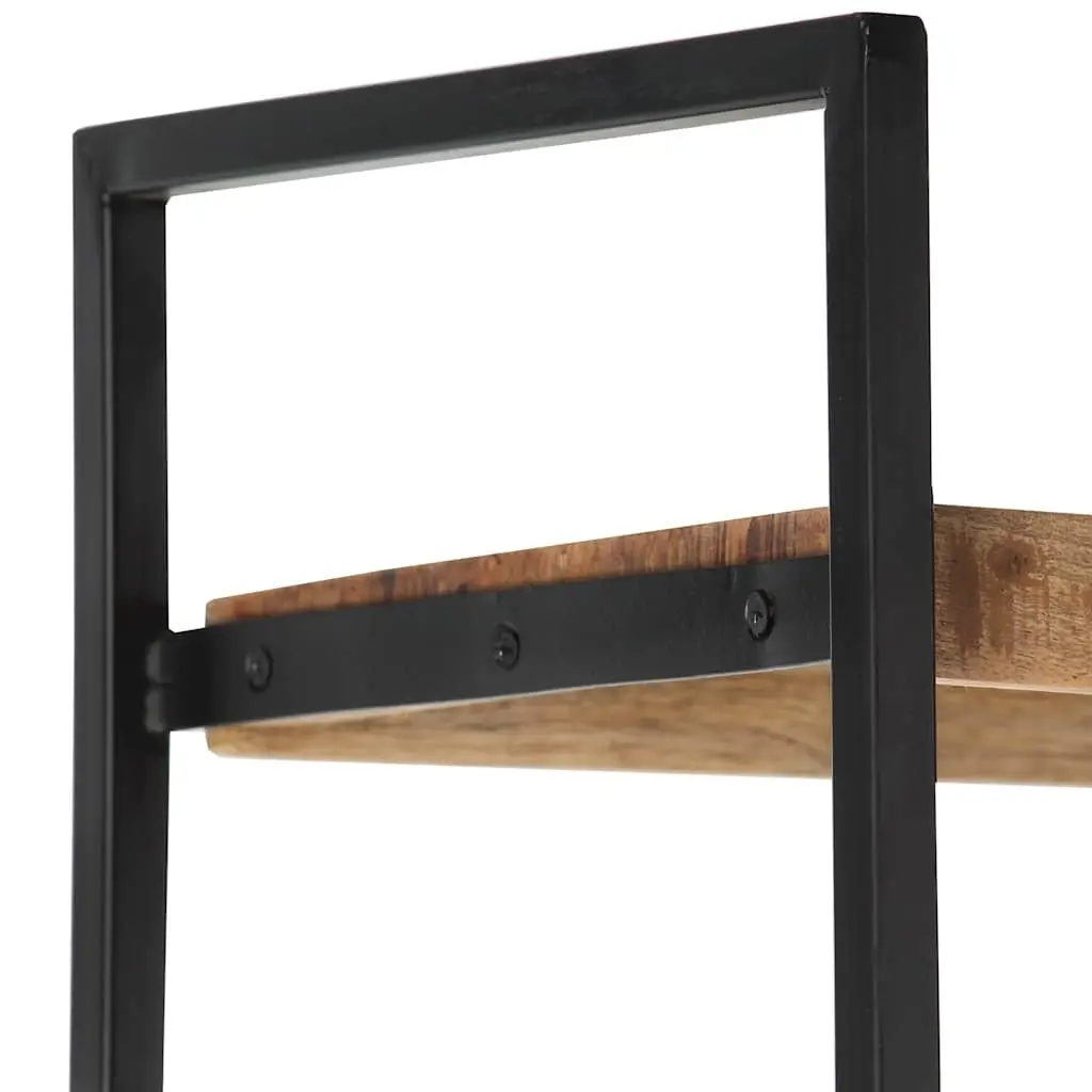 4-Tier Bookcase 80x30x180cm Rough Mango Wood Industrial Shelving Storage Display