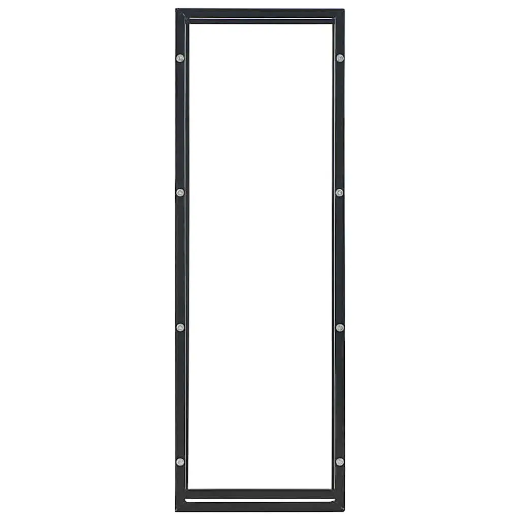 Firewood Rack Steel Log Holder Heavy Duty Rectangular Storage Black 50 x 20 x 150 cm