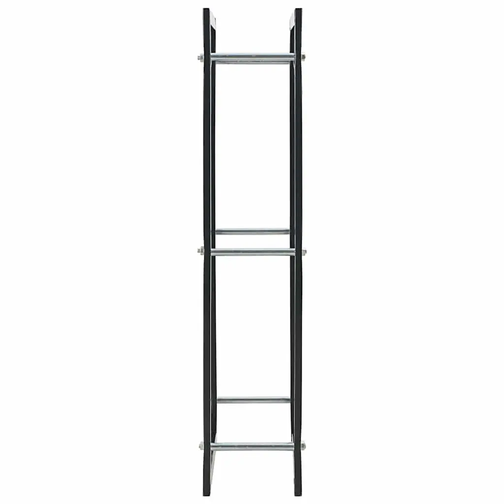 Firewood Rack Log Storage Holder 44 x 20 x 100 cm Black Steel