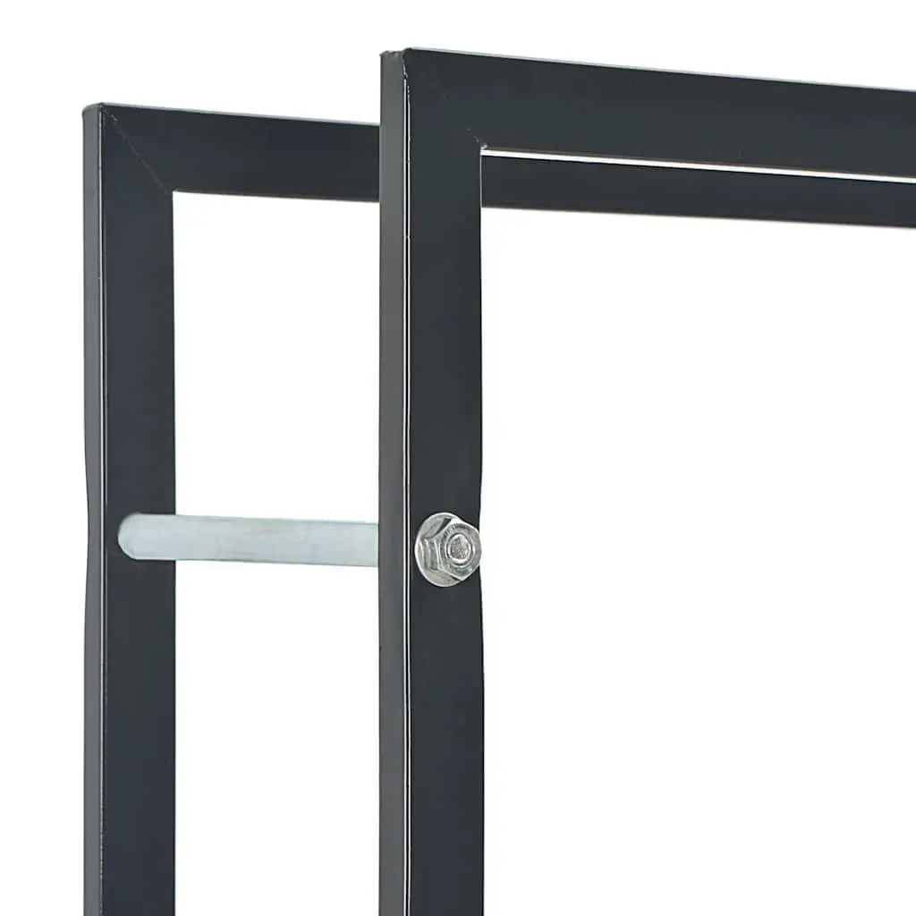 Firewood Rack Log Storage Holder 44 x 20 x 100 cm Black Steel