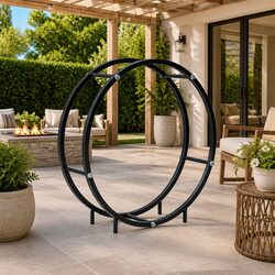 Reliable Black Steel Firewood Rack for Your Home