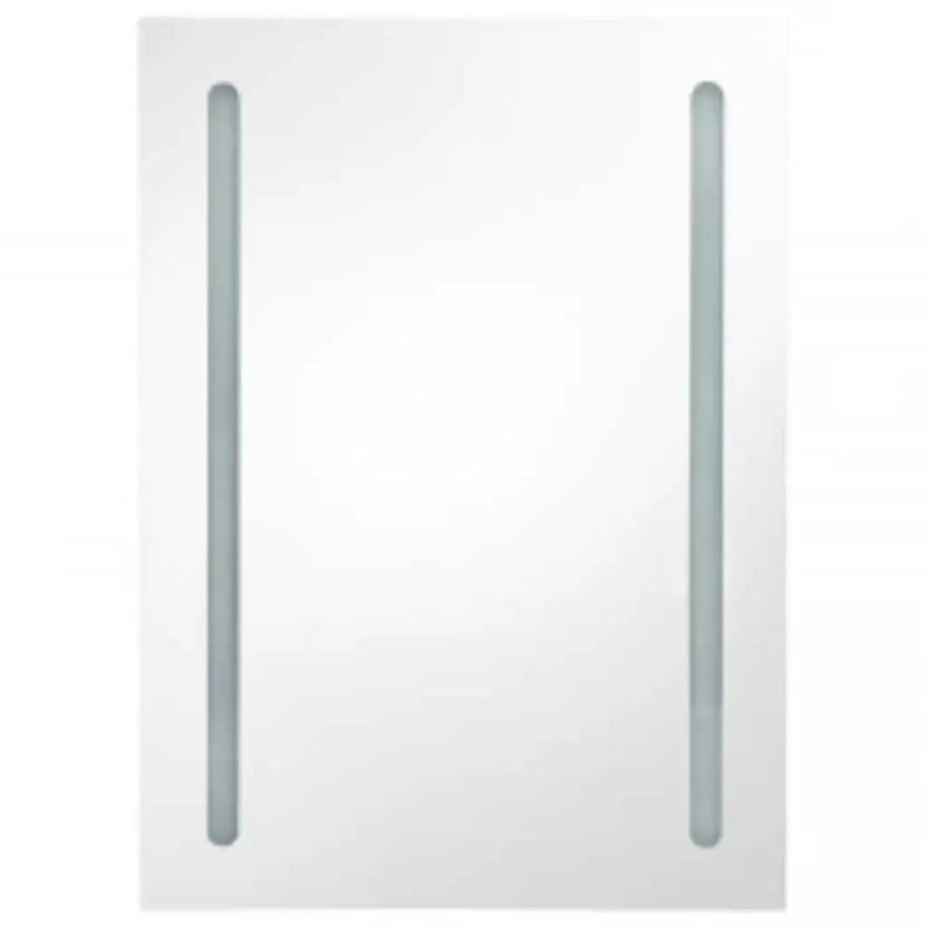 LED Bathroom Mirror Cabinet Storage 50x13x70cm Wall Mounted White
