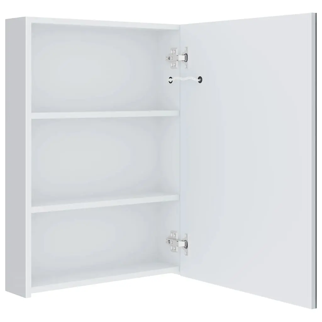 LED Bathroom Mirror Cabinet Storage 50x13x70cm Wall Mounted White