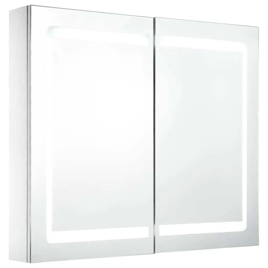 LED Bathroom Cabinet Wall Mounted Storage 80x12.2x68cm White