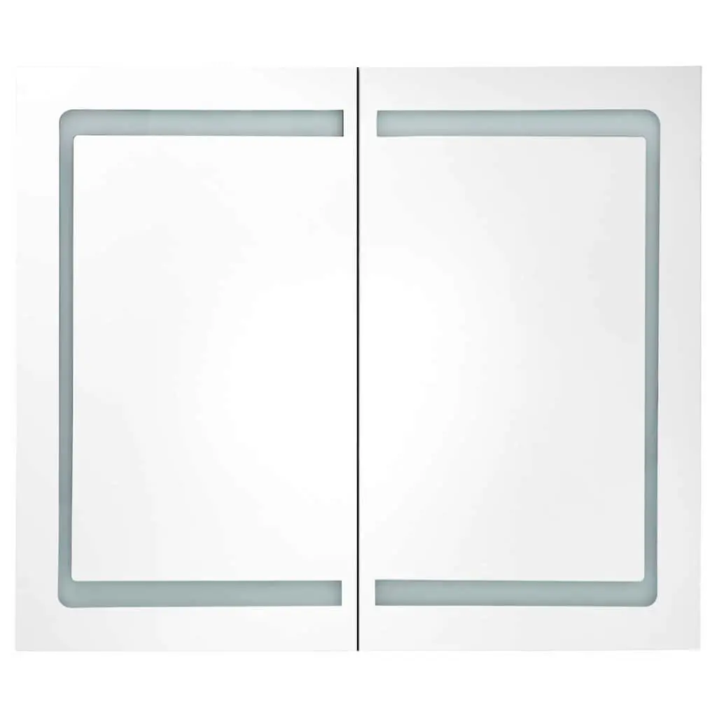 LED Bathroom Cabinet Wall Mounted Storage 80x12.2x68cm White