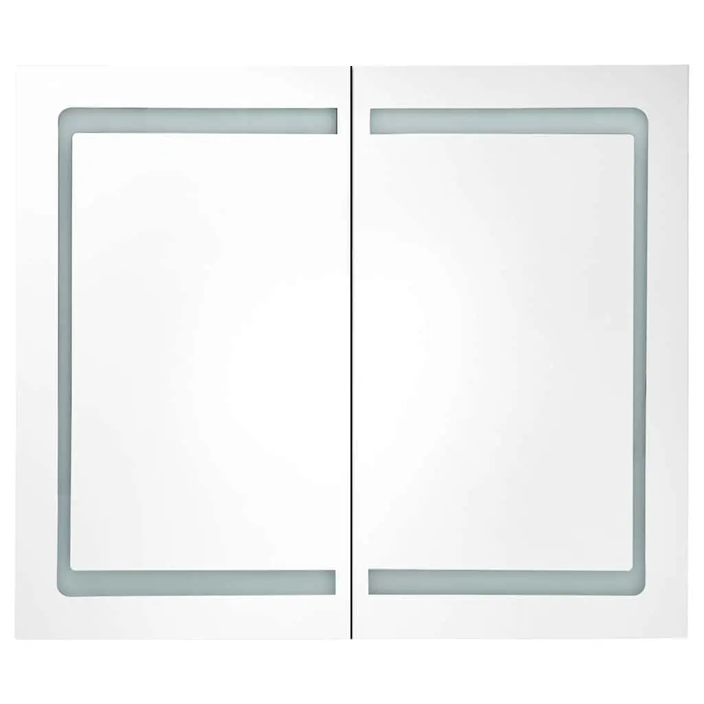 LED Bathroom Cabinet Wall Mounted Storage 80x12.2x68cm White