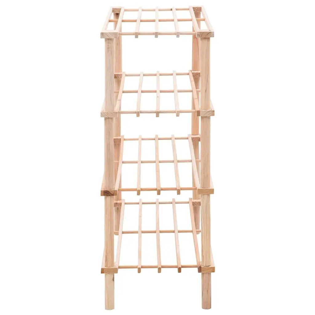 4-Tier Wooden Shoe Rack Storage Organiser Solid Fir Wood Beige