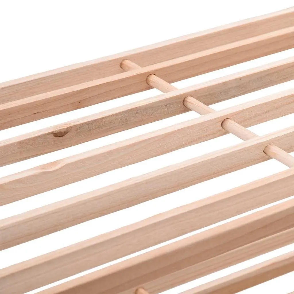 4-Tier Wooden Shoe Rack Storage Organiser Solid Fir Wood Beige