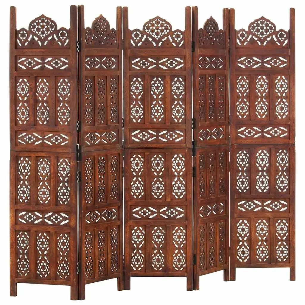 5-Panel Brown Room Divider